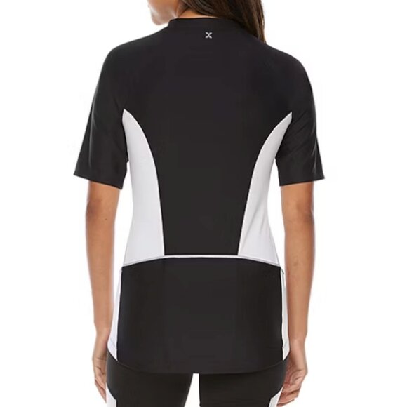 Xersion Womens Mock Neck Short Sleeve Jersey, Black Sz XXL 925485 - Picture 2 of 3